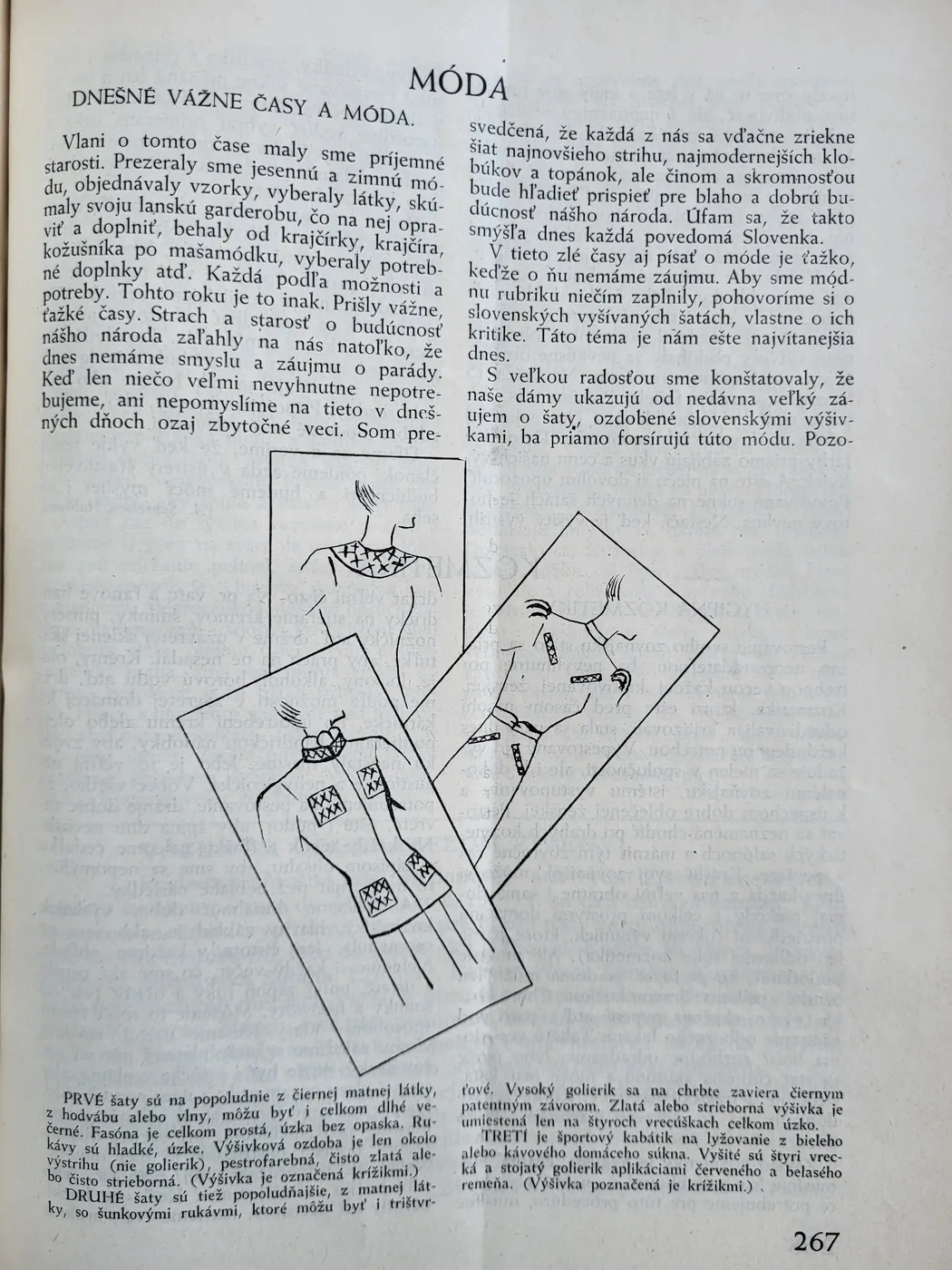 Fashion column, Živena 1937