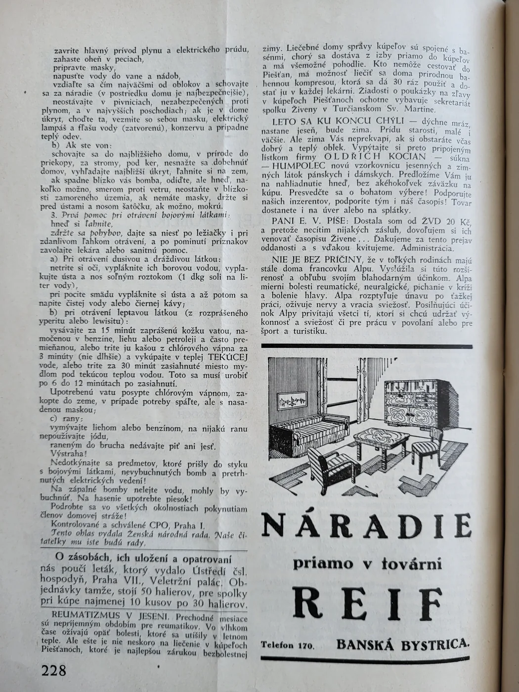 Article Women's Role in National Defence, Živena 1938, part II.