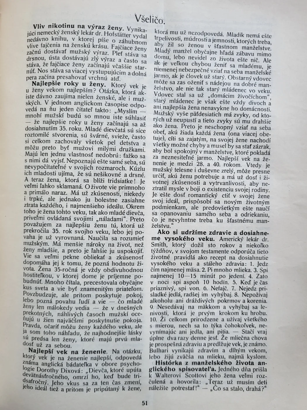 Miscellany column, Živena 1924