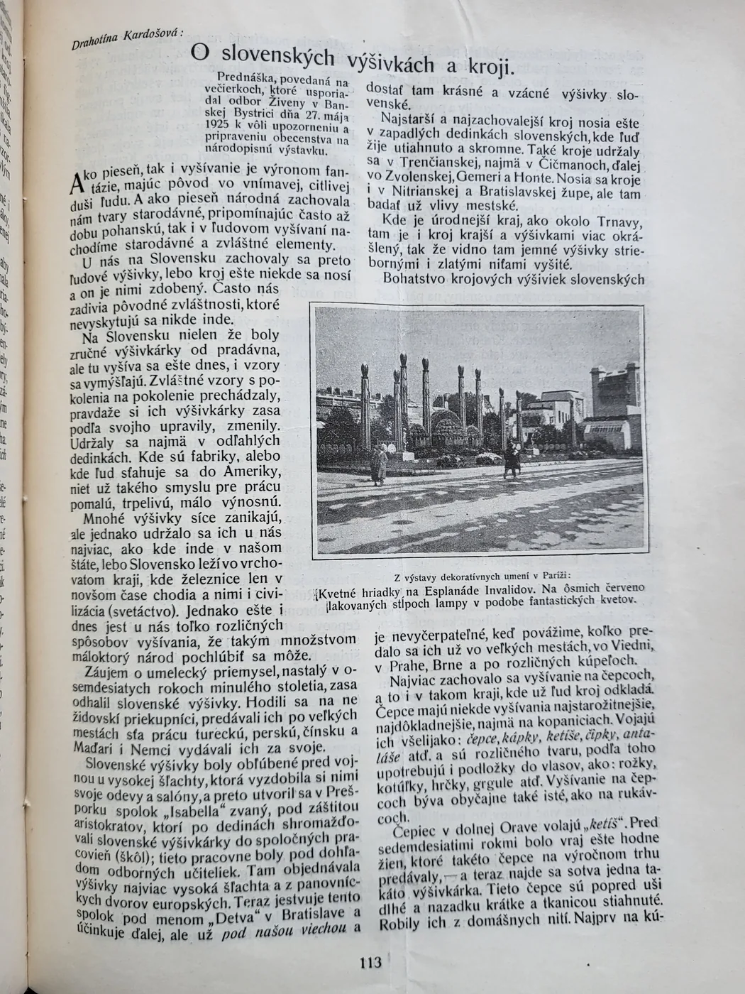 Article On Folk Costumes, Živena 1924, part I.