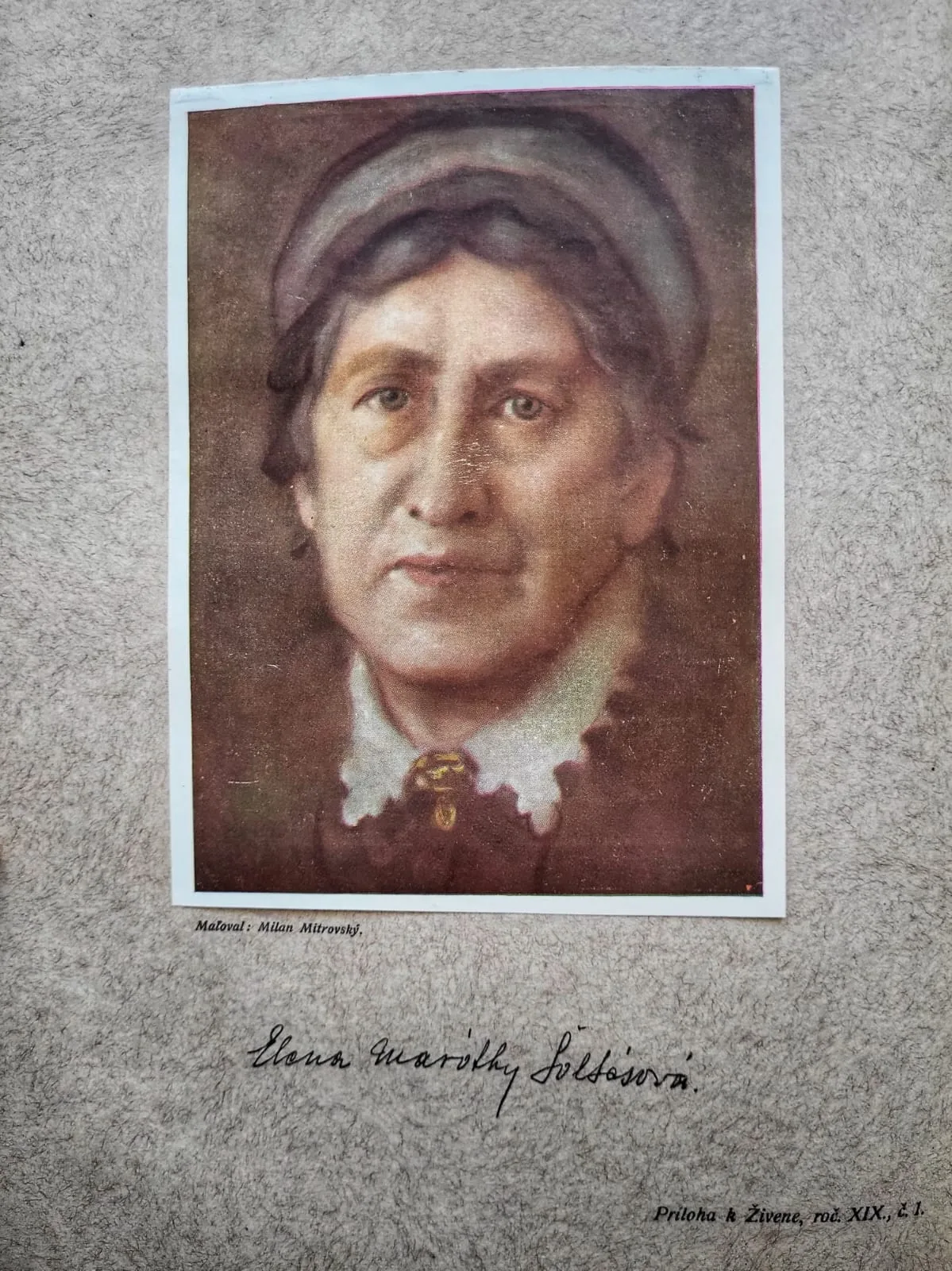 Portrait of Elena Maróthy-Šoltésová, painted by Milan Mitrovský, supplement to Živena, vol. XIX.